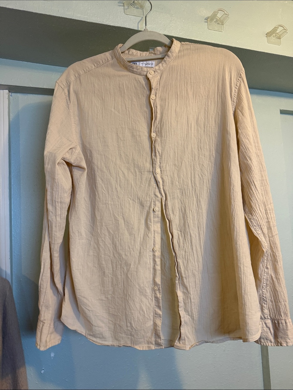100% cotton Light Cream Button-Up Shirt